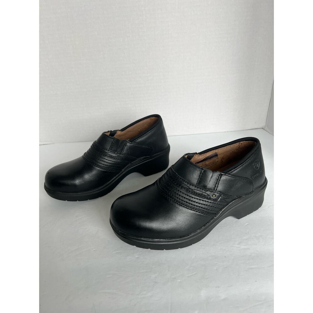 ARIAT Women’s Steel Toe Safety Clogs Black‎ Slip On Shoes Size 7C (Wide)